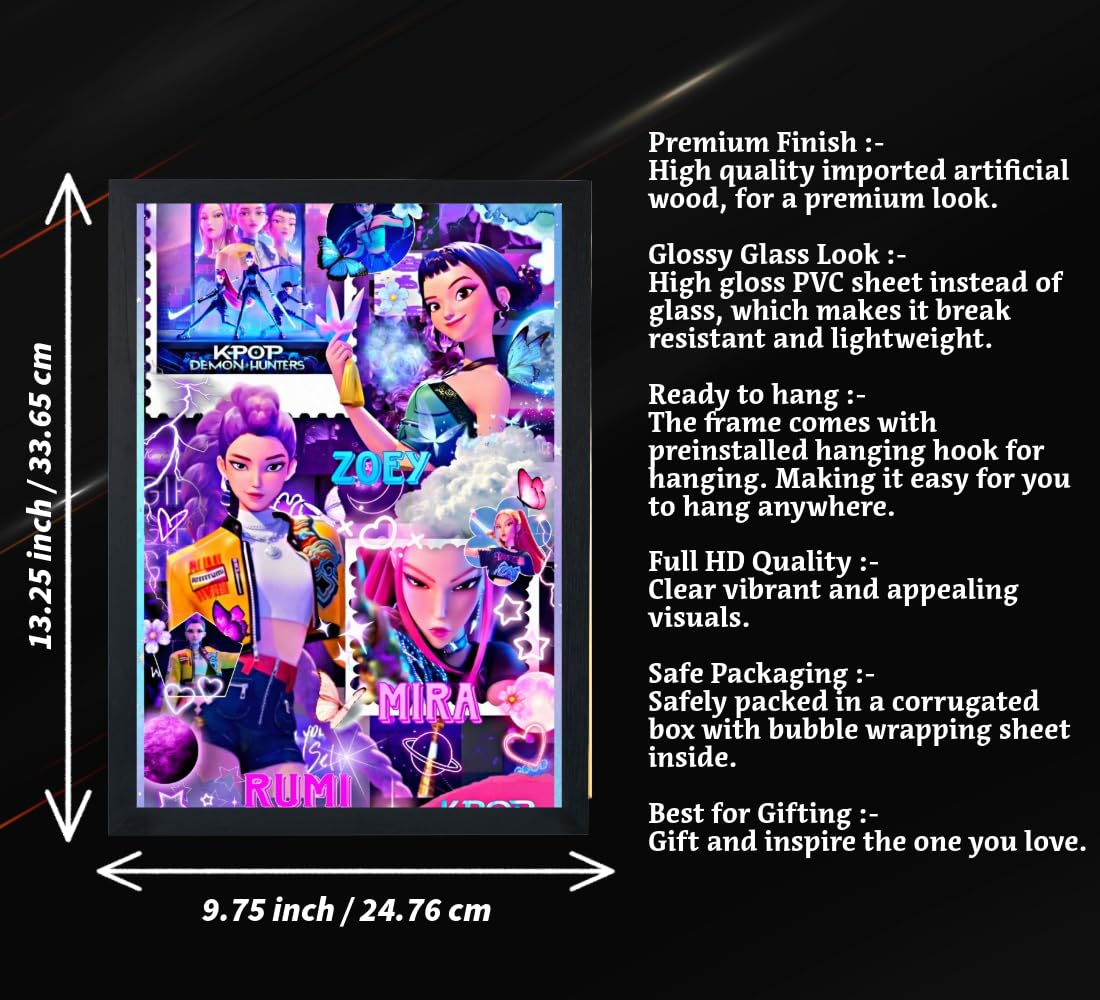 CREO MEDIA Modern K-Pop Wall Art Frame| 33.65 x 24.76 cm|Black